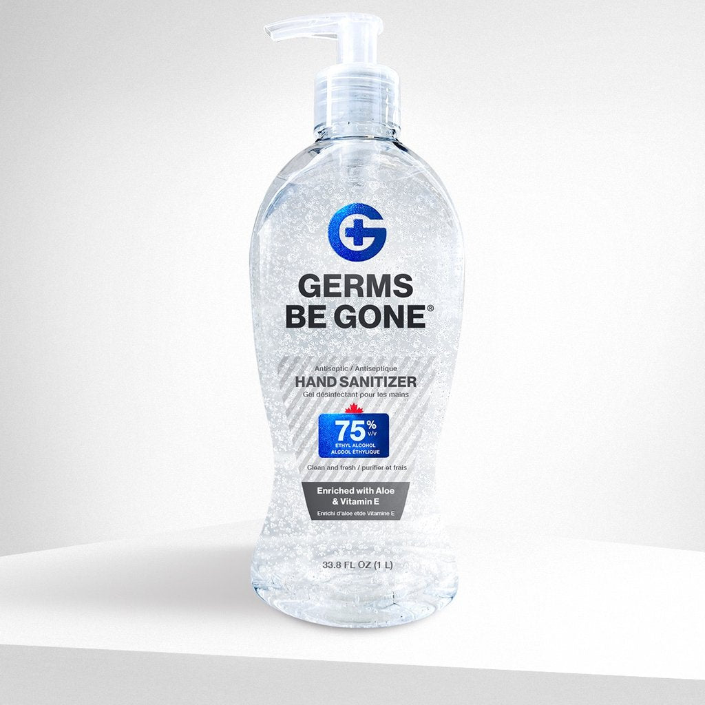 Germs Be Gone 33.8 OZ (1 L) Hand Sanitizer Gel with Pump (75% Alcohol)